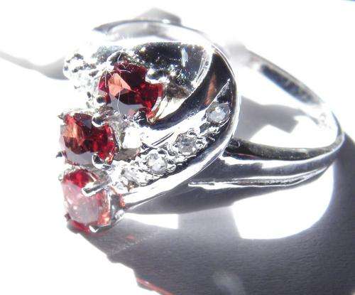 925 Sterling Silver A-grade Garnet ring